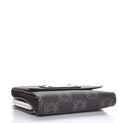 Loewe Coated Canvas Cowhide Anagram Logo Trifold Wallet Dark Brown 4 of 8