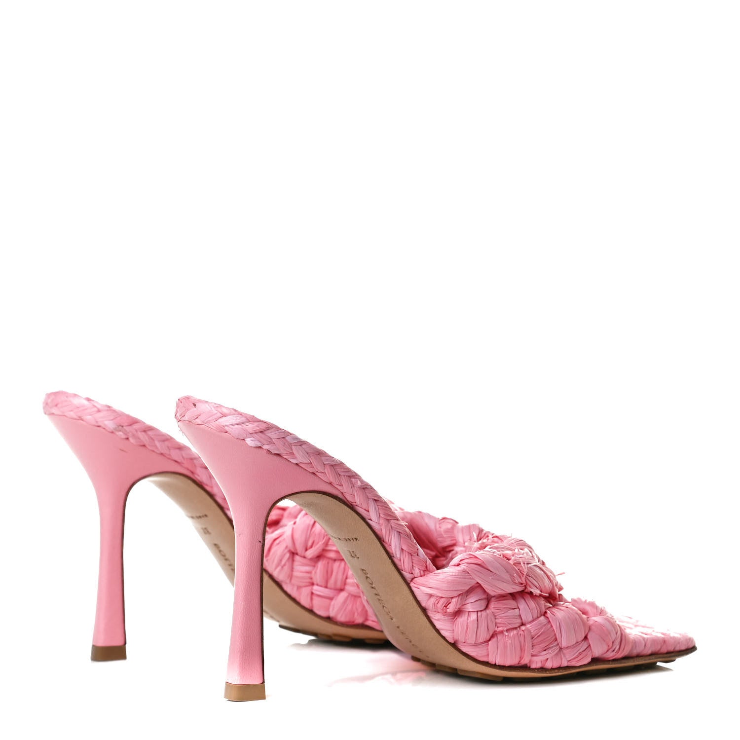 Bottega Veneta Raffia Twisted Intrecciato Stretch Mule Sandals 37 Blossom 4 of 11