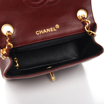 Chanel Lambskin Quilted Mini Square Flap Burgundy 5 of 11