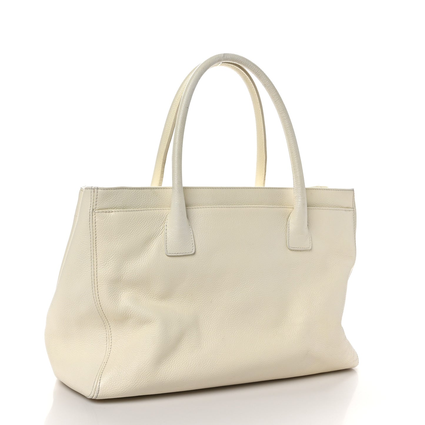 Calfskin Cerf Executive Shopper Tote White