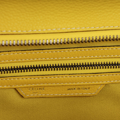 Celine Drummed Calfskin Mini Luggage Citron 6 of 9