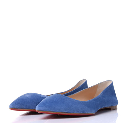 Christian Louboutin Veau Velours Ballalla Pointy Toe Flats 40 Jeans 3 of 10