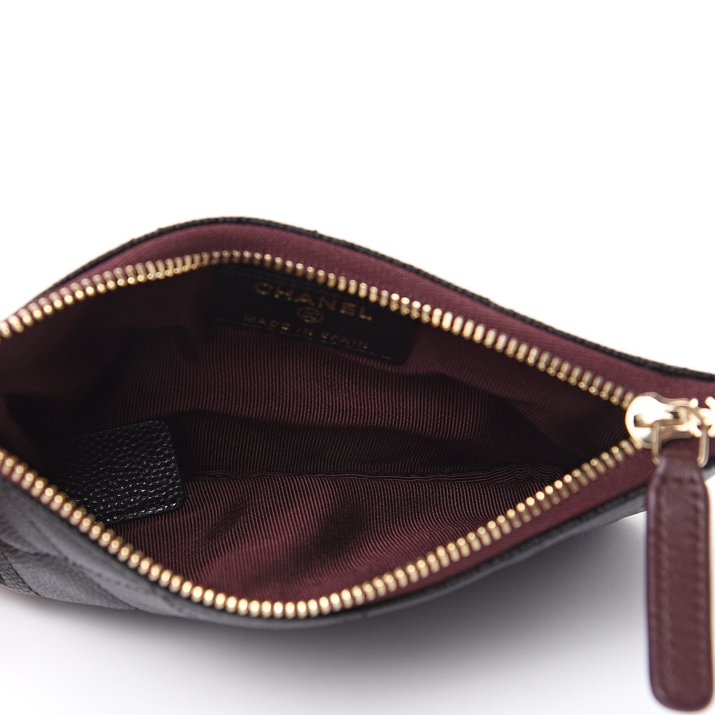 Caviar Quilted Small Cosmetic Case Black