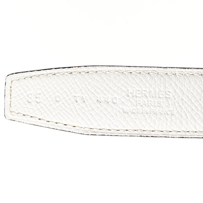 Hermes Swift Epsom 24mm Heritage Belt 85 Orange White 5 of 8