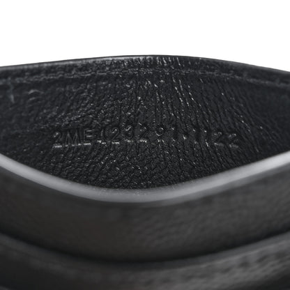 Saint Laurent Grain De Poudre Matelasse Chevron Monogram Credit Card Case Black 7 of 10