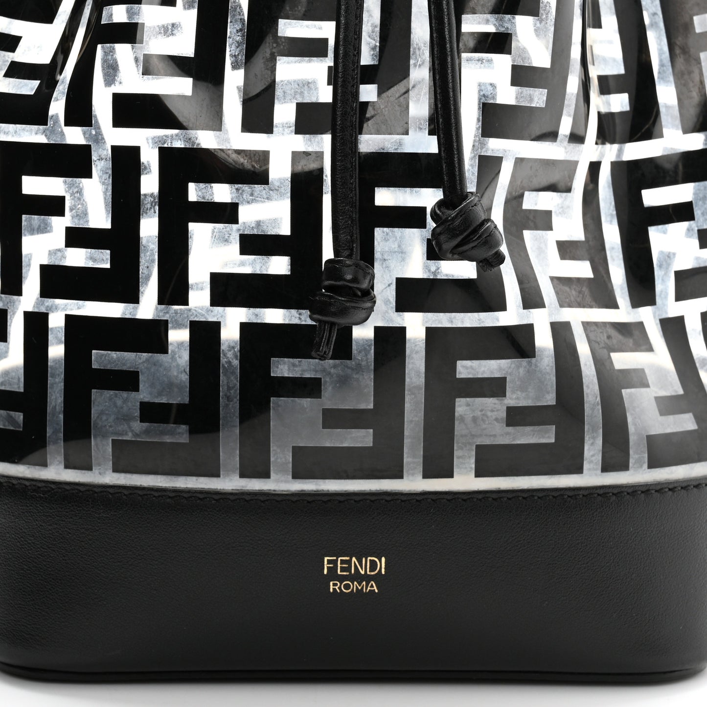 TPU FF Vitello Grace F is Fendi Grande Mon Tresor Bucket Bag Black