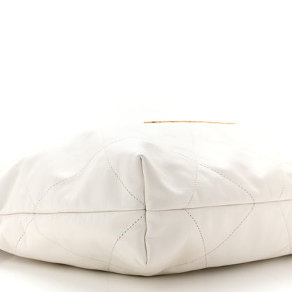 Chanel Shiny Calfskin Quilted Chanel 22 White 10 of 12