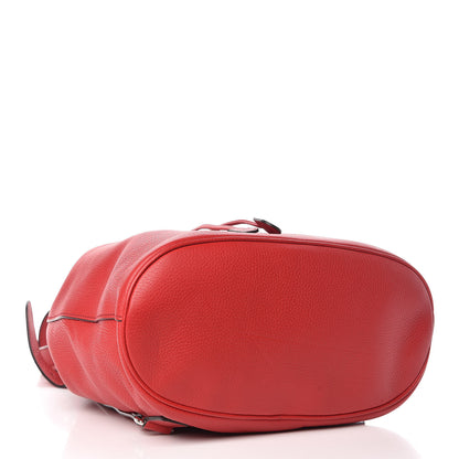 Gucci Pebbled Calfskin Small Soho Drawstring Backpack Tabasco Red 4 of 9