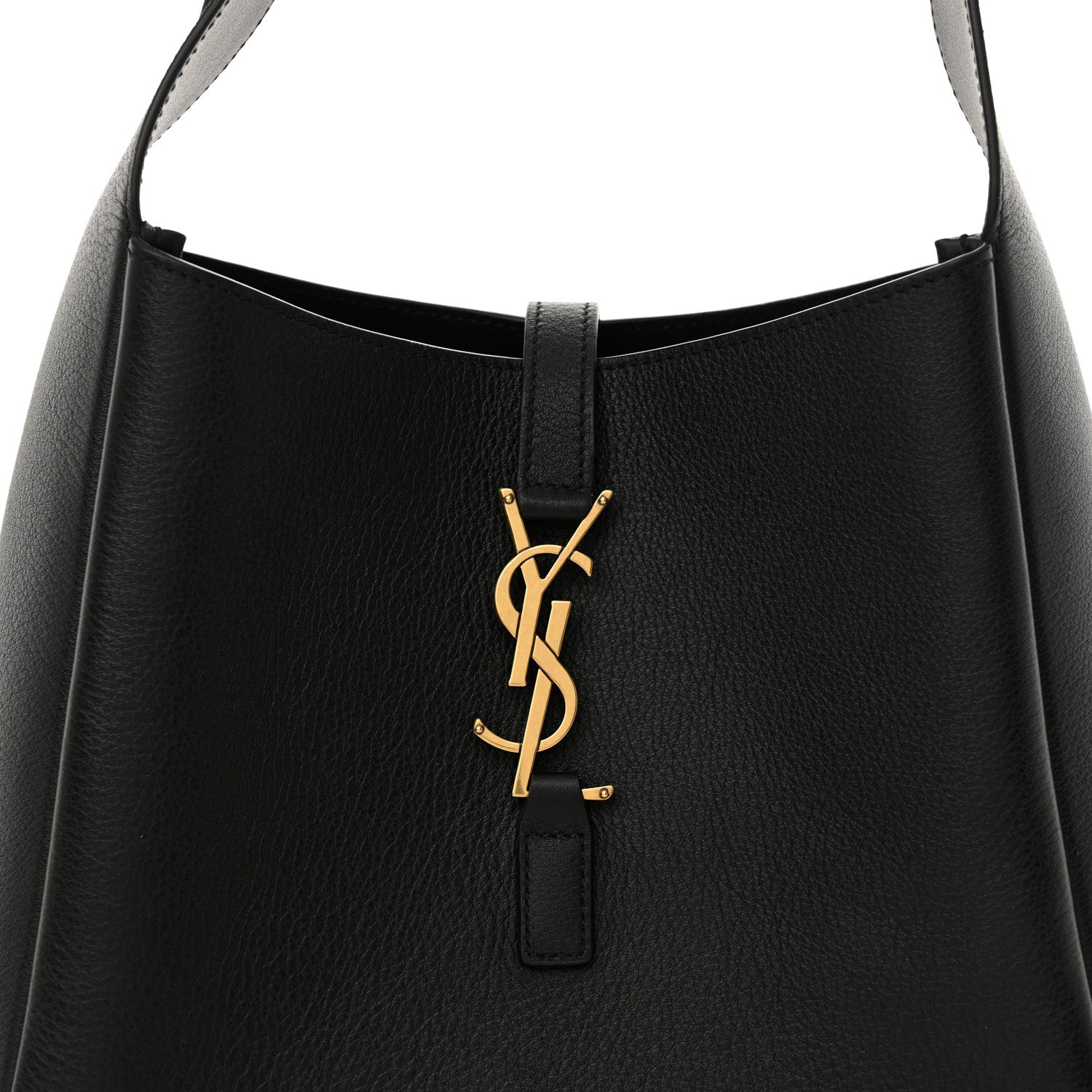 Saint Laurent Grained Calfskin Small Le 5 A 7 Soft Hobo Black 8 of 10