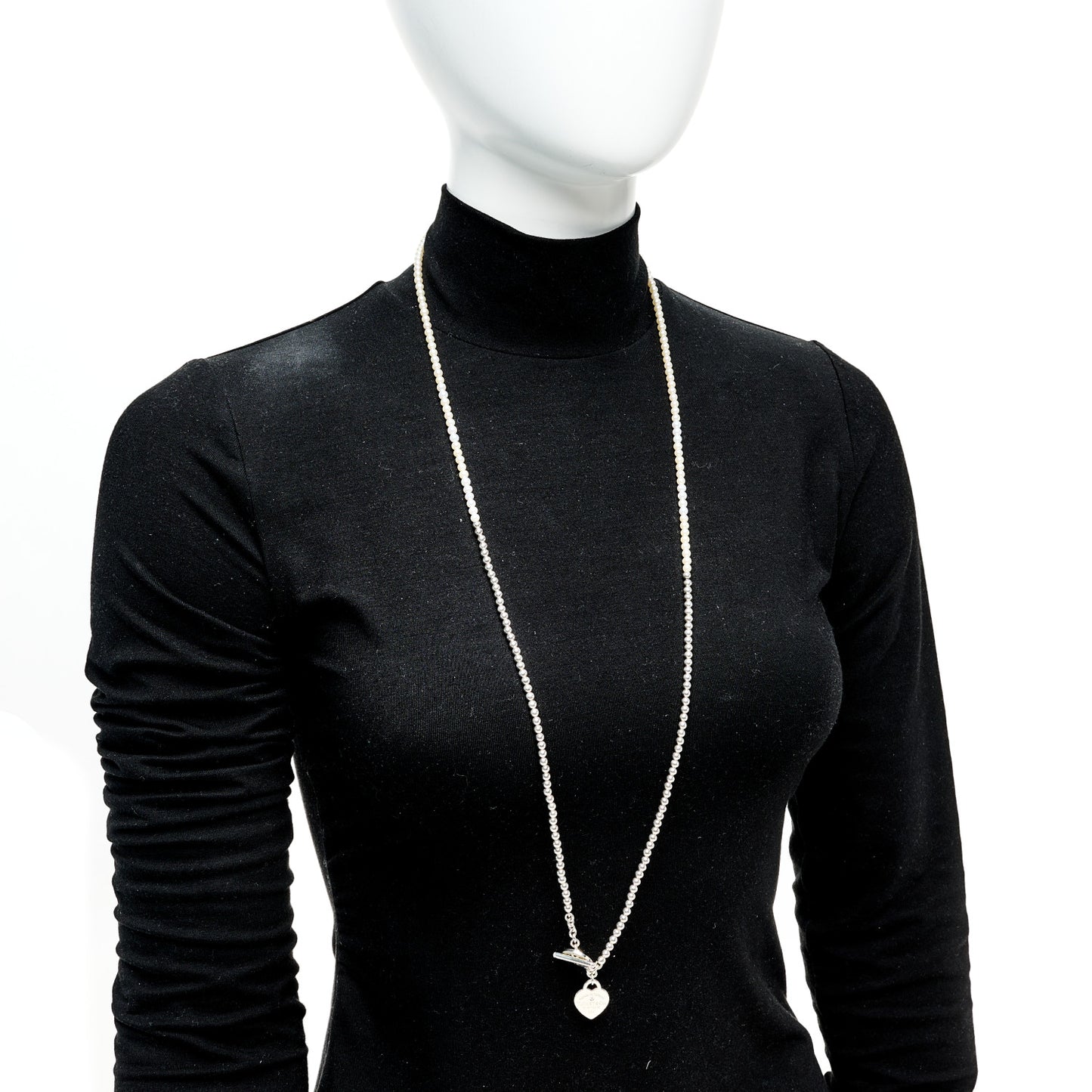 Sterling Silver Diamond Cultured Pearl Return to Tiffany Wrap Necklace