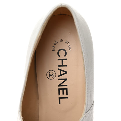Chanel Lambskin Suede CC Espadrille Wedges 36 White Black 8 of 8