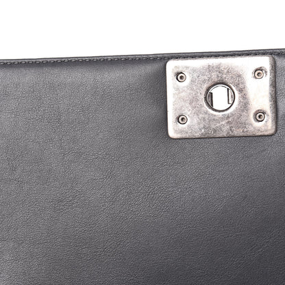 Chanel Calfskin Chevron Quilted Medium Boy Flap Grey 10 of 11