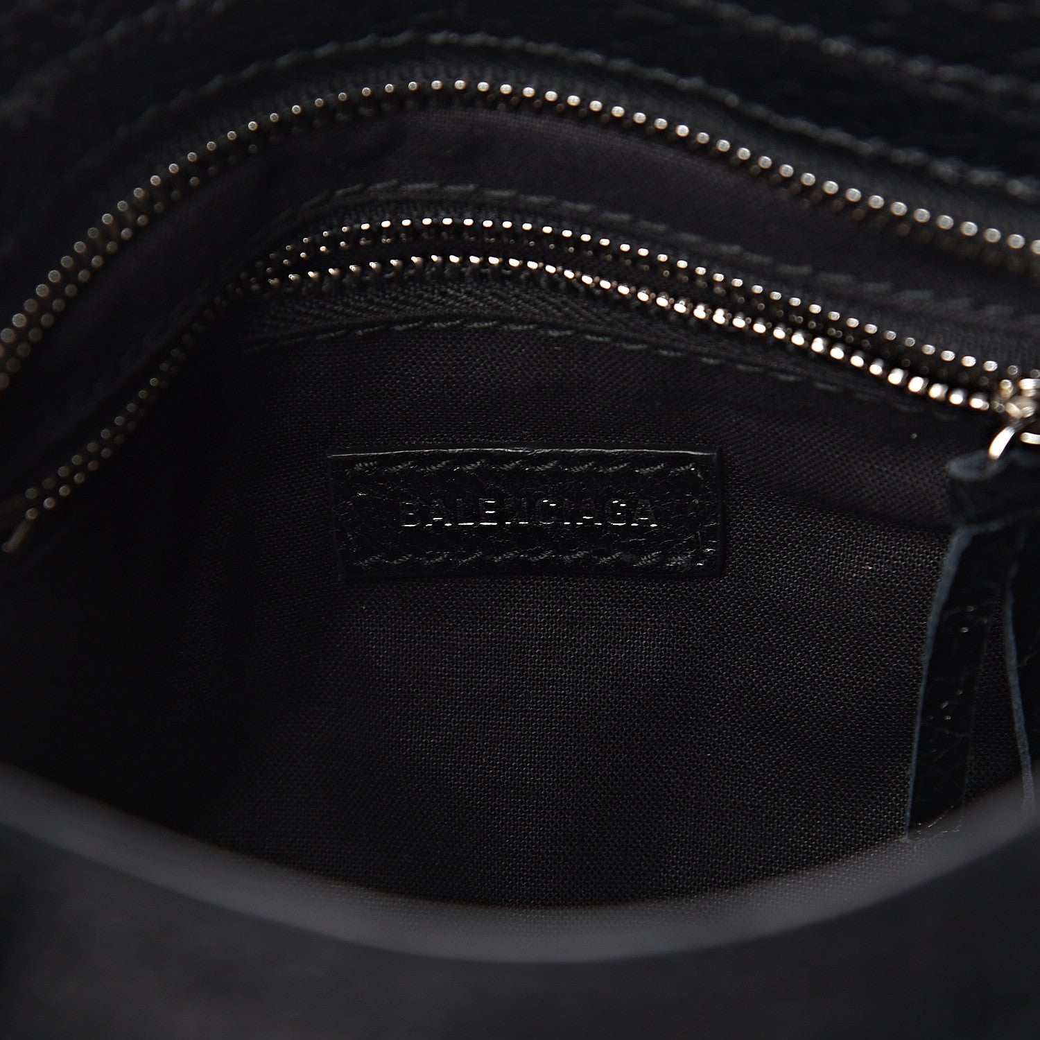Balenciaga Agneau Classic Silver Hardware Mini City Logo Strap Black White 6 of 9