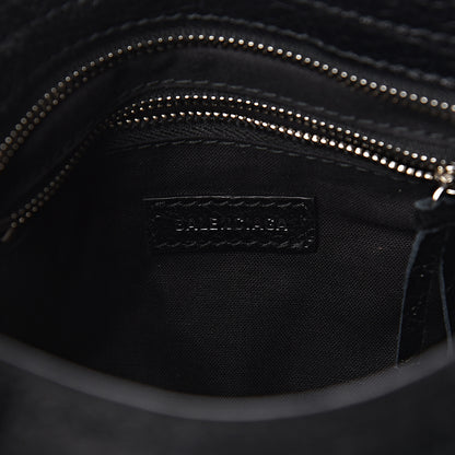 Balenciaga Agneau Classic Silver Hardware Mini City Logo Strap Black White 6 of 9