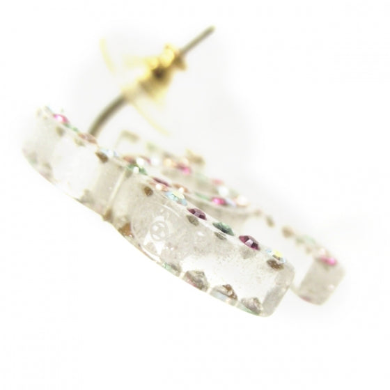 Chanel Translucent Resin Crystal CC Earrings Multicolor 4 of 4