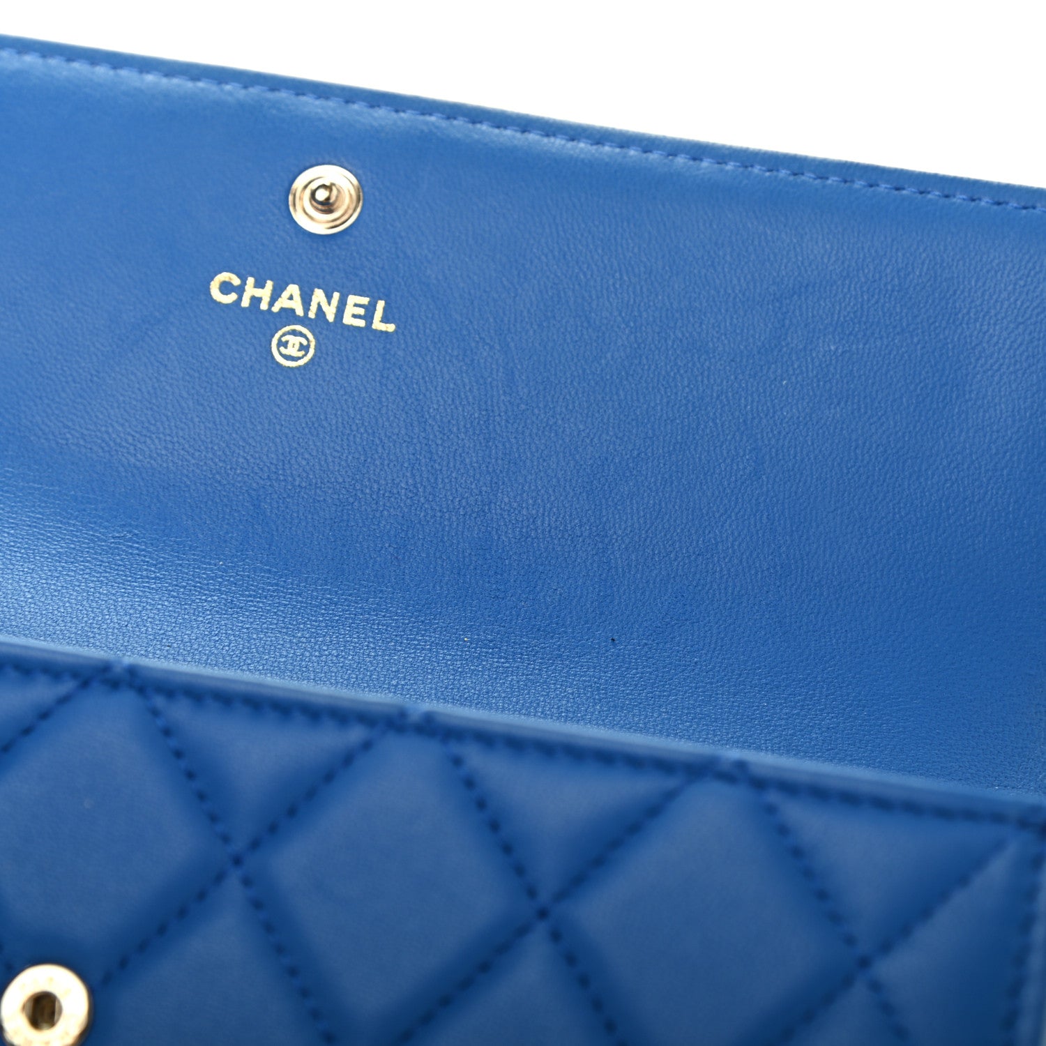 Chanel Lambskin Quilted Boy Flap Wallet Blue 10 of 10