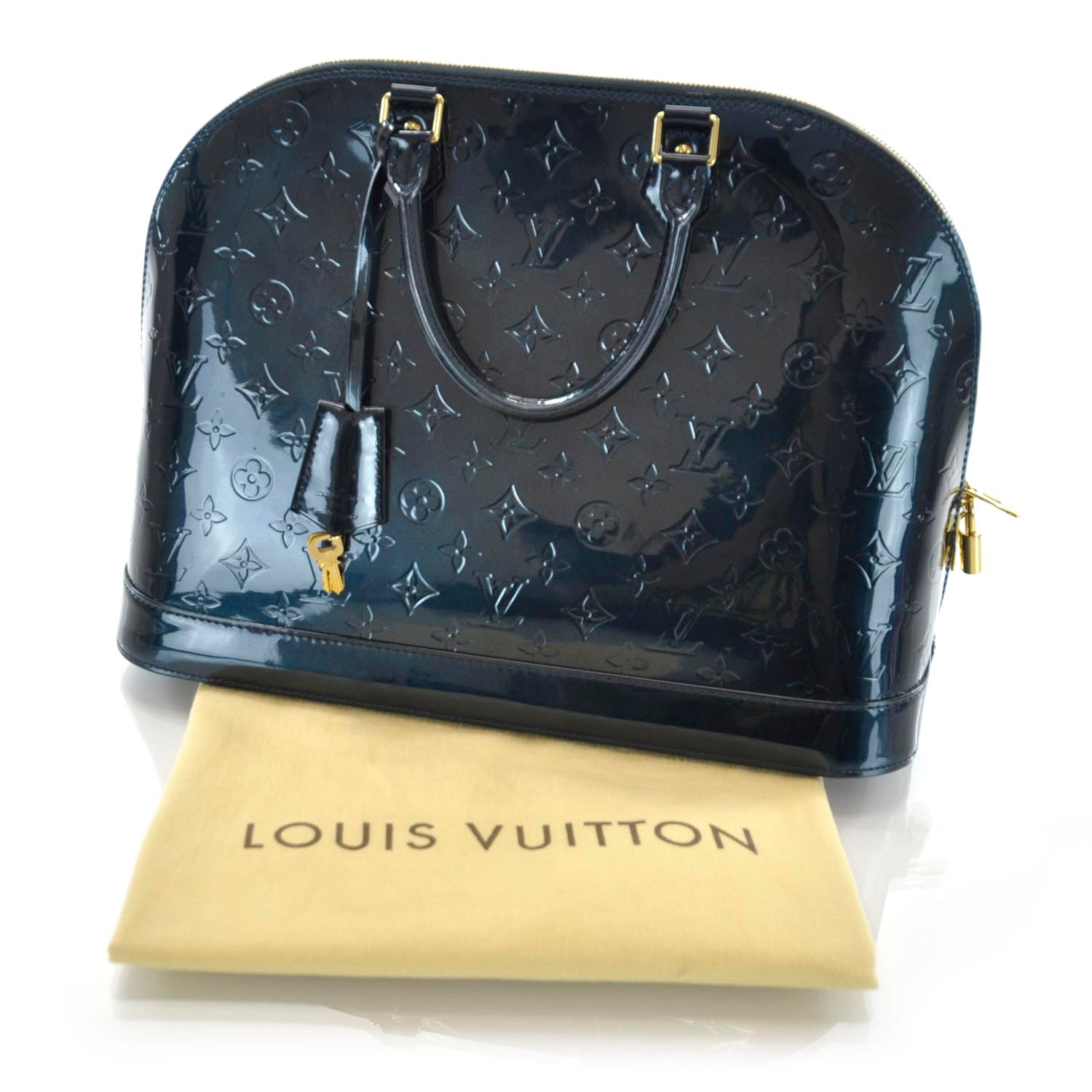 Louis Vuitton Vernis Alma MM Blue Nuit 3 of 9