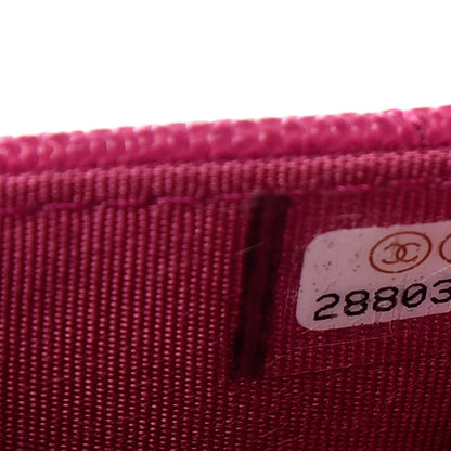 Chanel Caviar Quilted Boy Card Holder Wallet Fuchsia 8 of 9