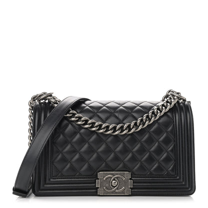 Chanel Lambskin Quilted Medium Boy Flap Black 1 of 12