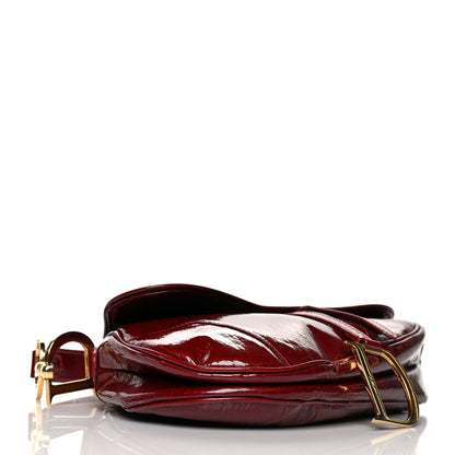 Christian Dior Patent Diorissimo Saddle Bag Dark Red 3 of 13