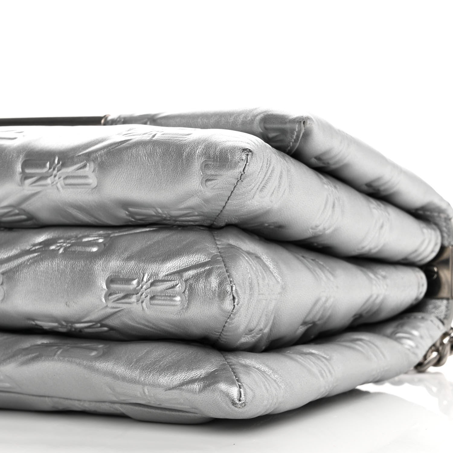 Balenciaga Nappa Allover License BB Monogram Embossed Medium Triplet Bag Silver 9 of 10