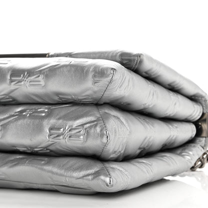 Balenciaga Nappa Allover License BB Monogram Embossed Medium Triplet Bag Silver 9 of 10