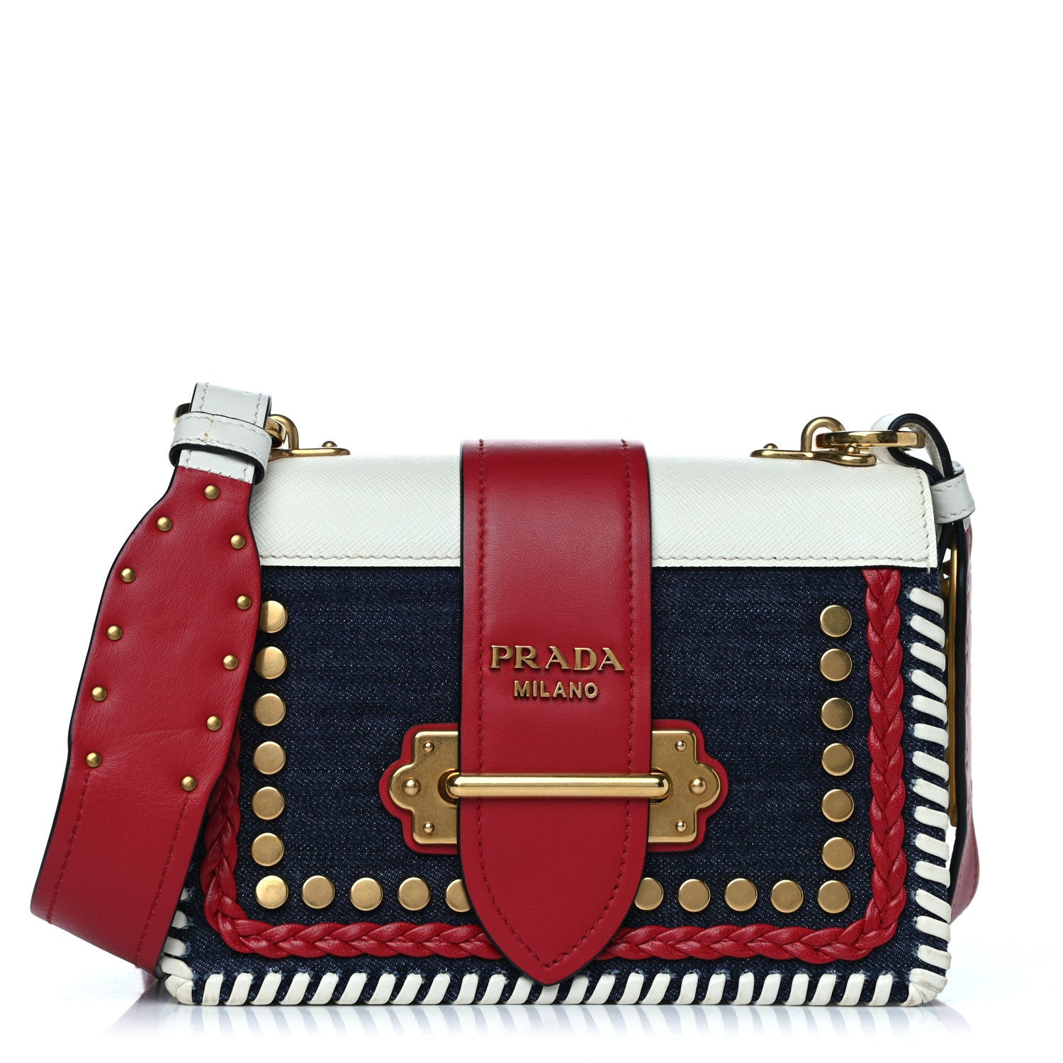 Prada City Calf Denim Cahier Bag Blue Fuoco 1 of 20