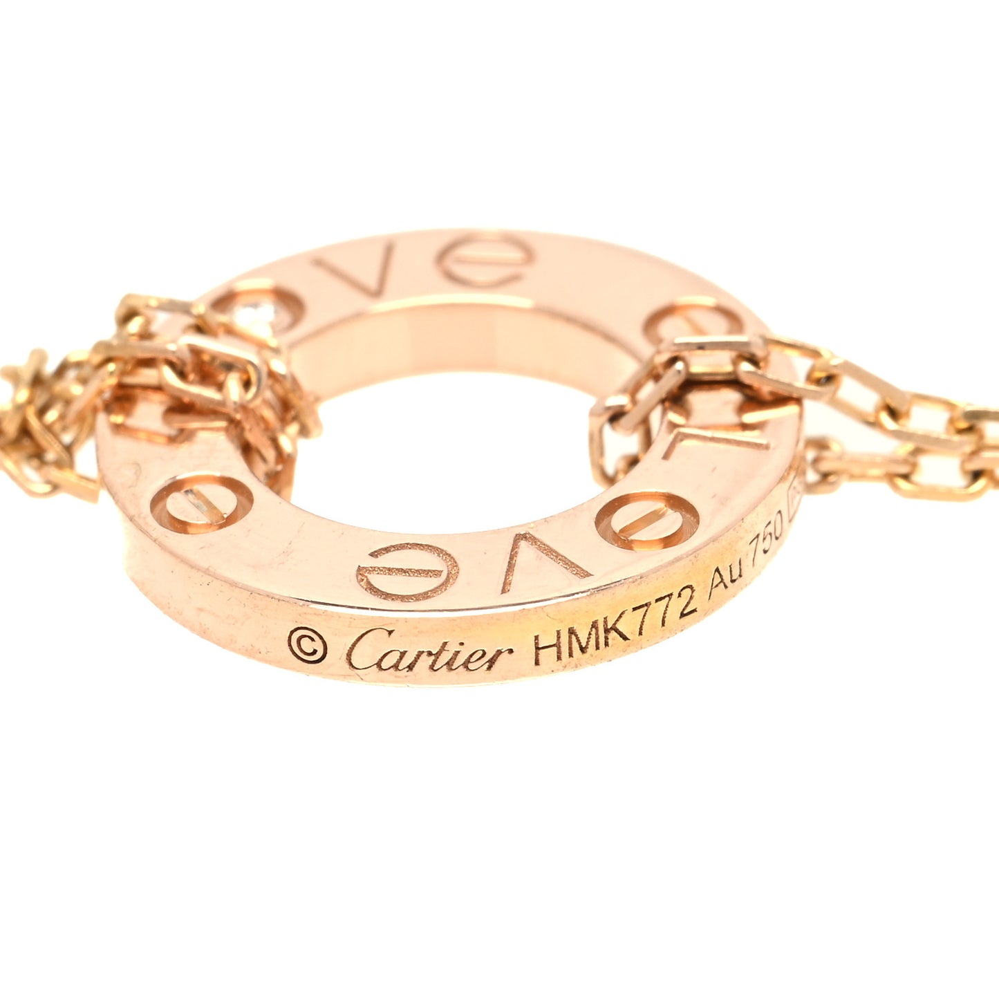 18K Pink Gold Diamond LOVE Bracelet