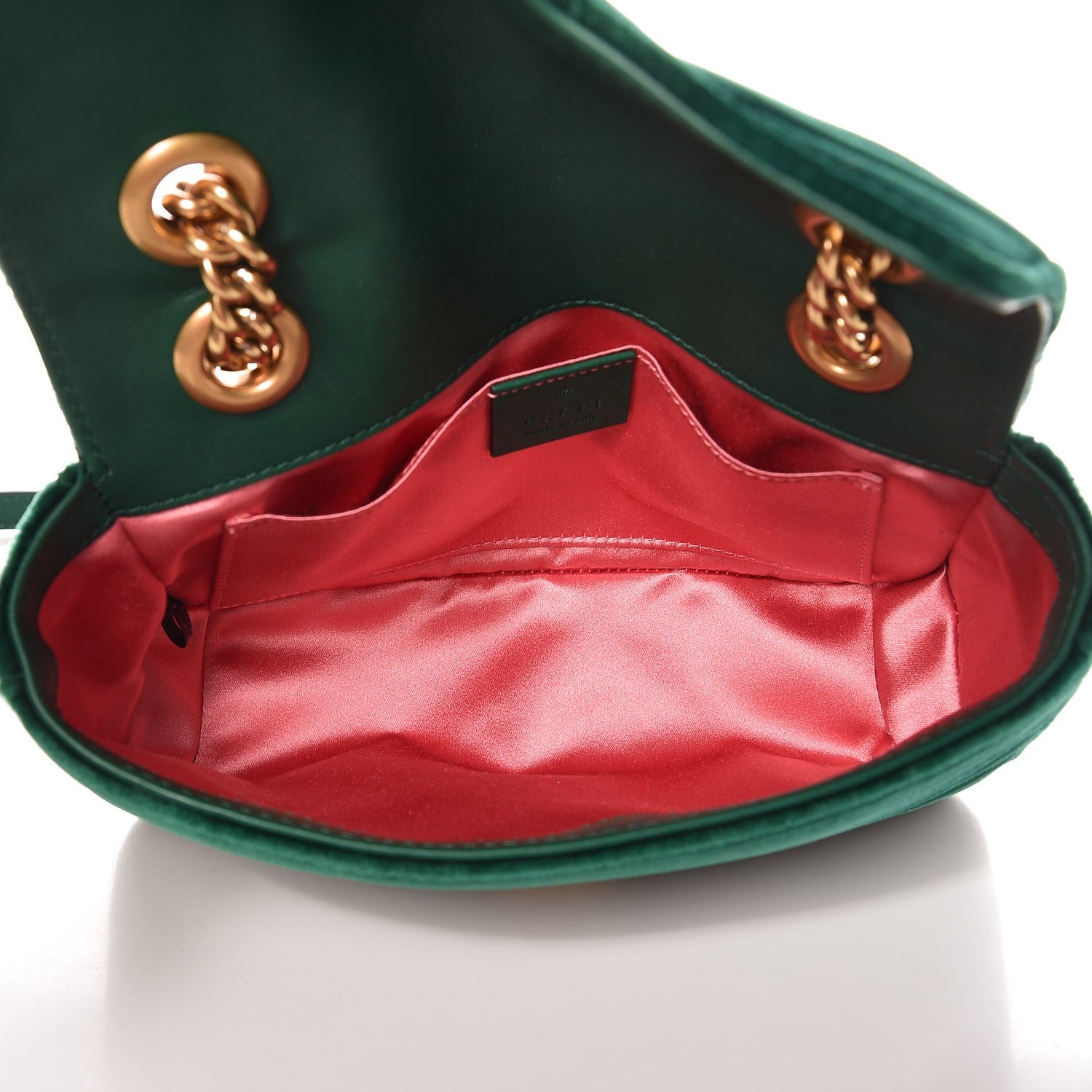 Gucci Velvet Matelasse Mini GG Marmont Shoulder Bag Emerald 5 of 7