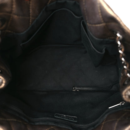 Chanel Metallic Caviar Quilted Large Timeless CC Soft Tote Bronze 5 of 9