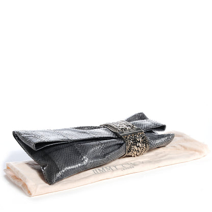 Jimmy Choo Elaphe Snakeskin Chandra Clutch Grey 4 of 10