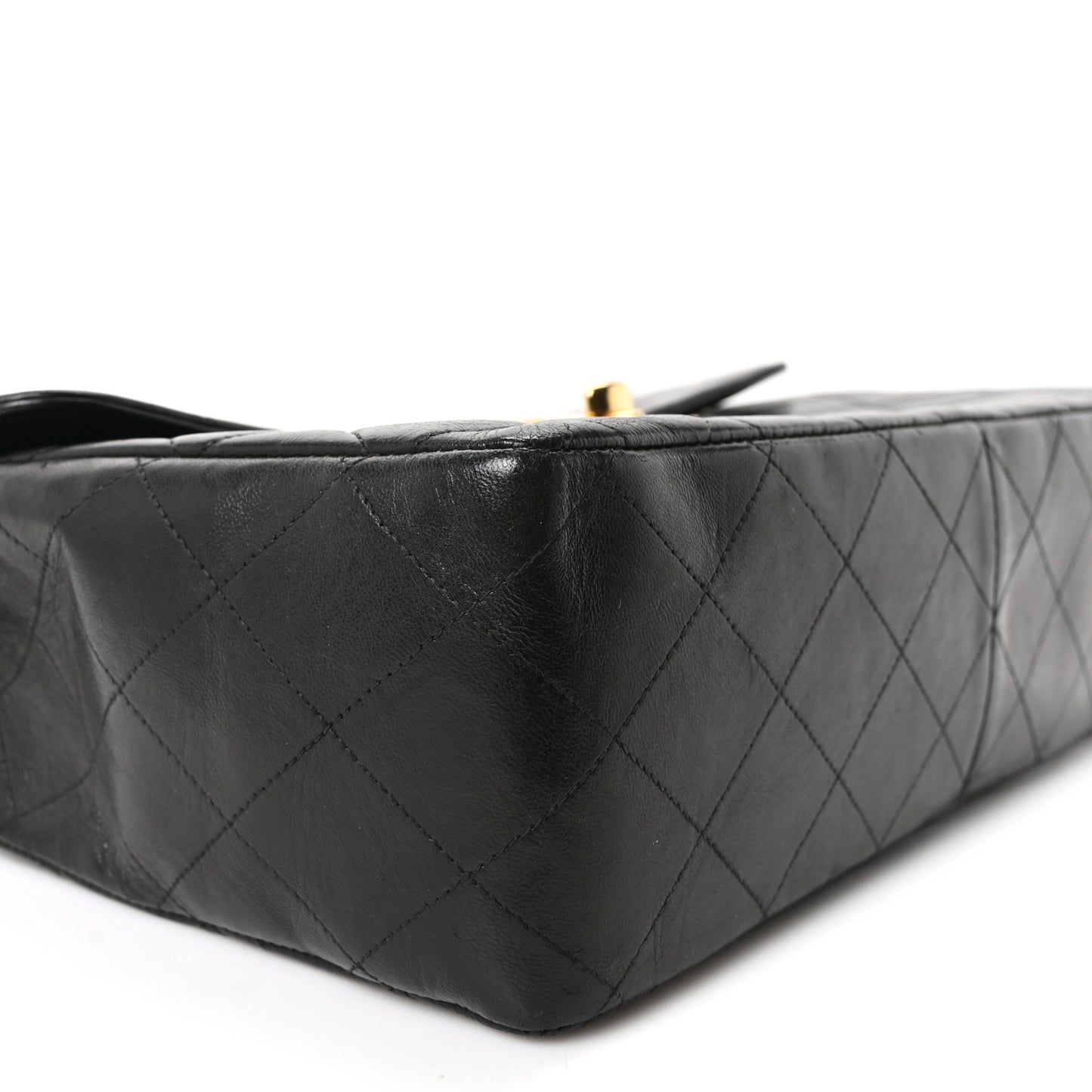 Lambskin Quilted XL Jumbo Single Flap Black