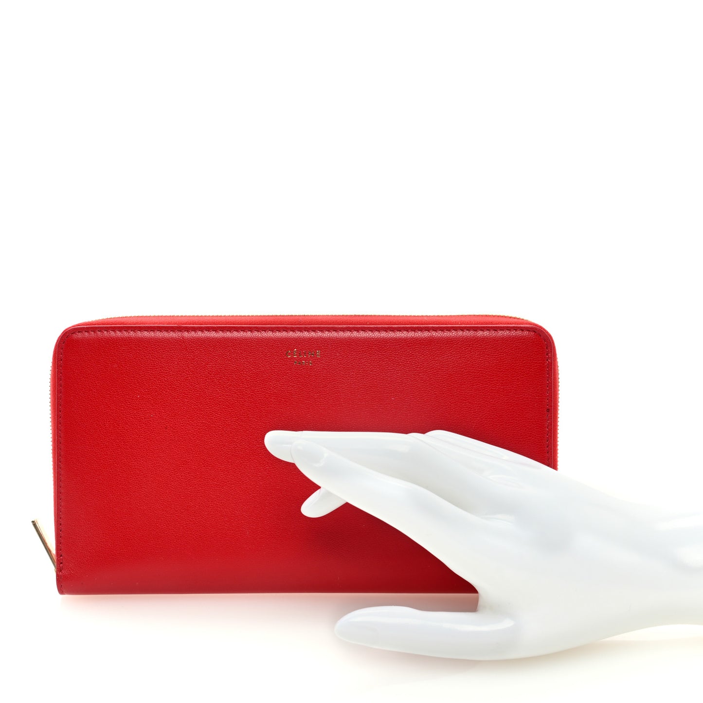 Lambskin Large Zip Around Multifunction Wallet Red