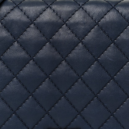 Chanel Calfskin Double Stitch Large Boy Flap Navy Blue 8 of 19