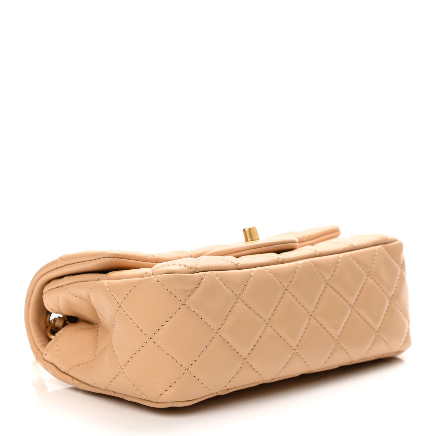 Chanel Lambskin Quilted Mini Rectangular Pearl Crush Flap Beige 4 of 11