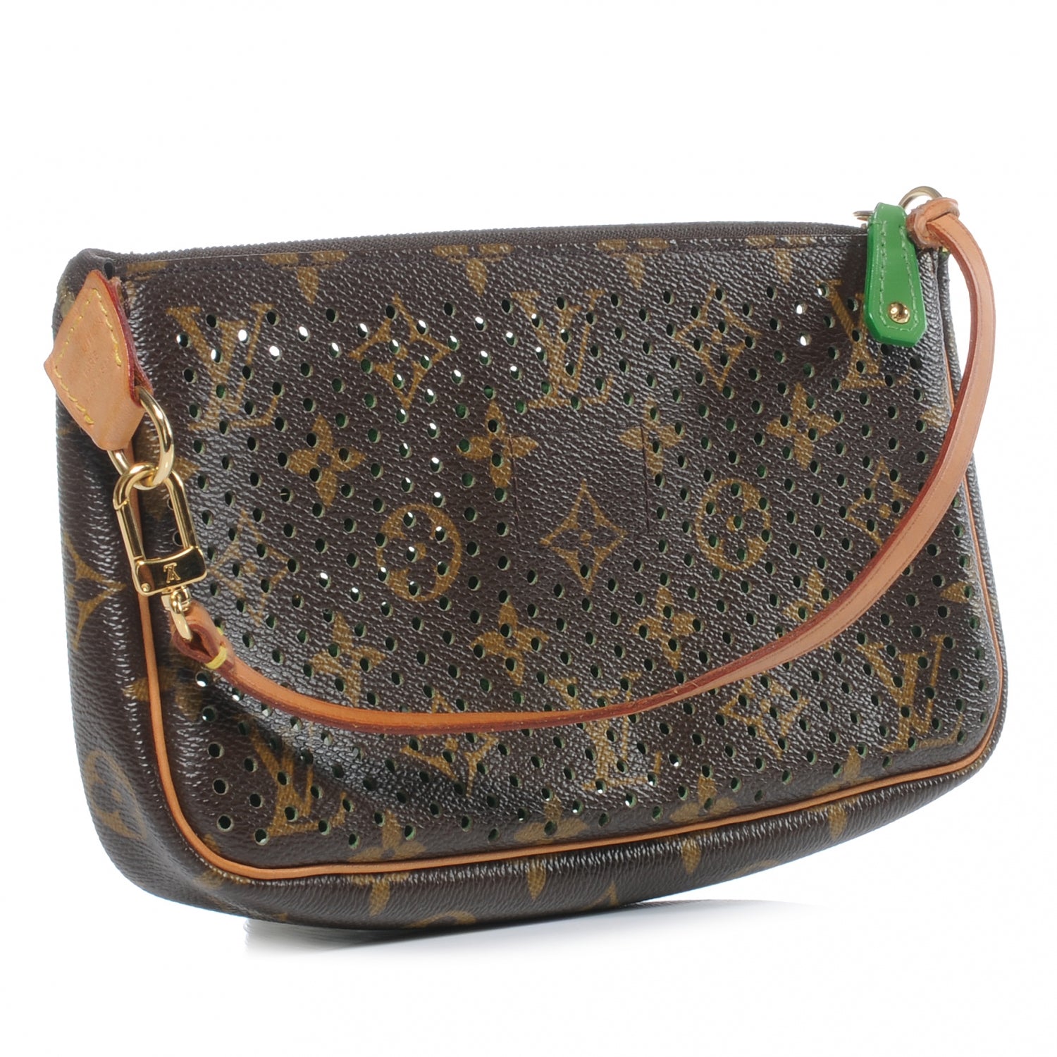 Louis Vuitton Monogram Perforated Pochette Accessories Bag Green 3 of 8