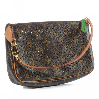 Louis Vuitton Monogram Perforated Pochette Accessories Bag Green 3 of 8
