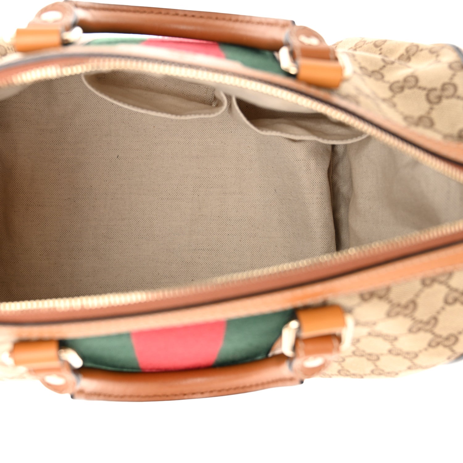 Gucci Monogram Vintage Web Medium Boston Tobacco 5 of 10