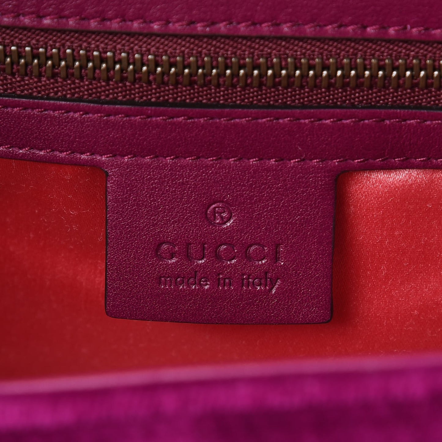 Velvet Matelasse Small GG Marmont Shoulder Bag Fuchsia Violet Cyclamen