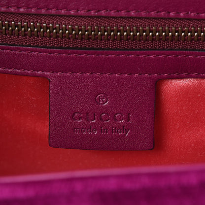Gucci Velvet Matelasse Small GG Marmont Shoulder Bag Fuchsia Violet Cyclamen 6 of 8