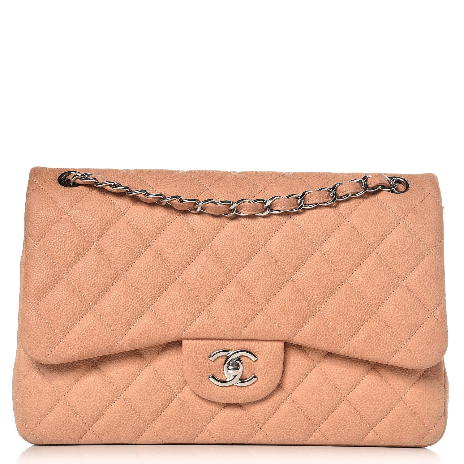 Chanel Iridescent Caviar Quilted Jumbo Double Beige 1 of 15