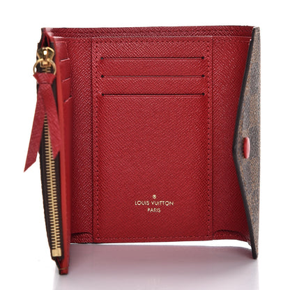Louis Vuitton Damier Ebene Victorine Wallet Red 5 of 8
