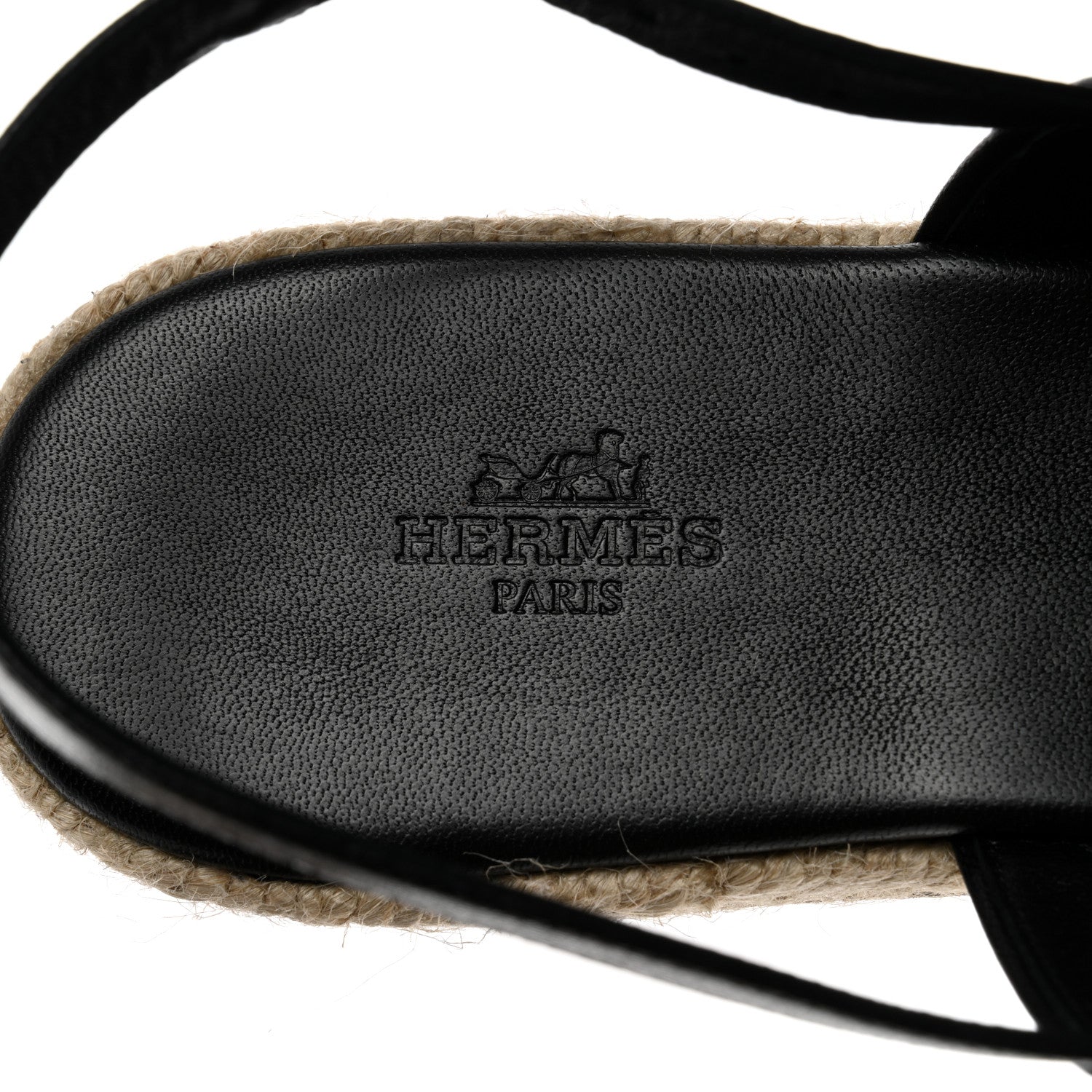 Hermes Goatskin Eloise Espadrille Sandals 41 Black 7 of 9
