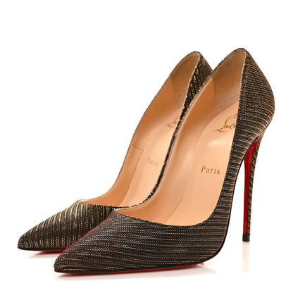Christian Louboutin Glitter Chain So Kate 120 Pumps 37.5 Black Gold 3 of 8