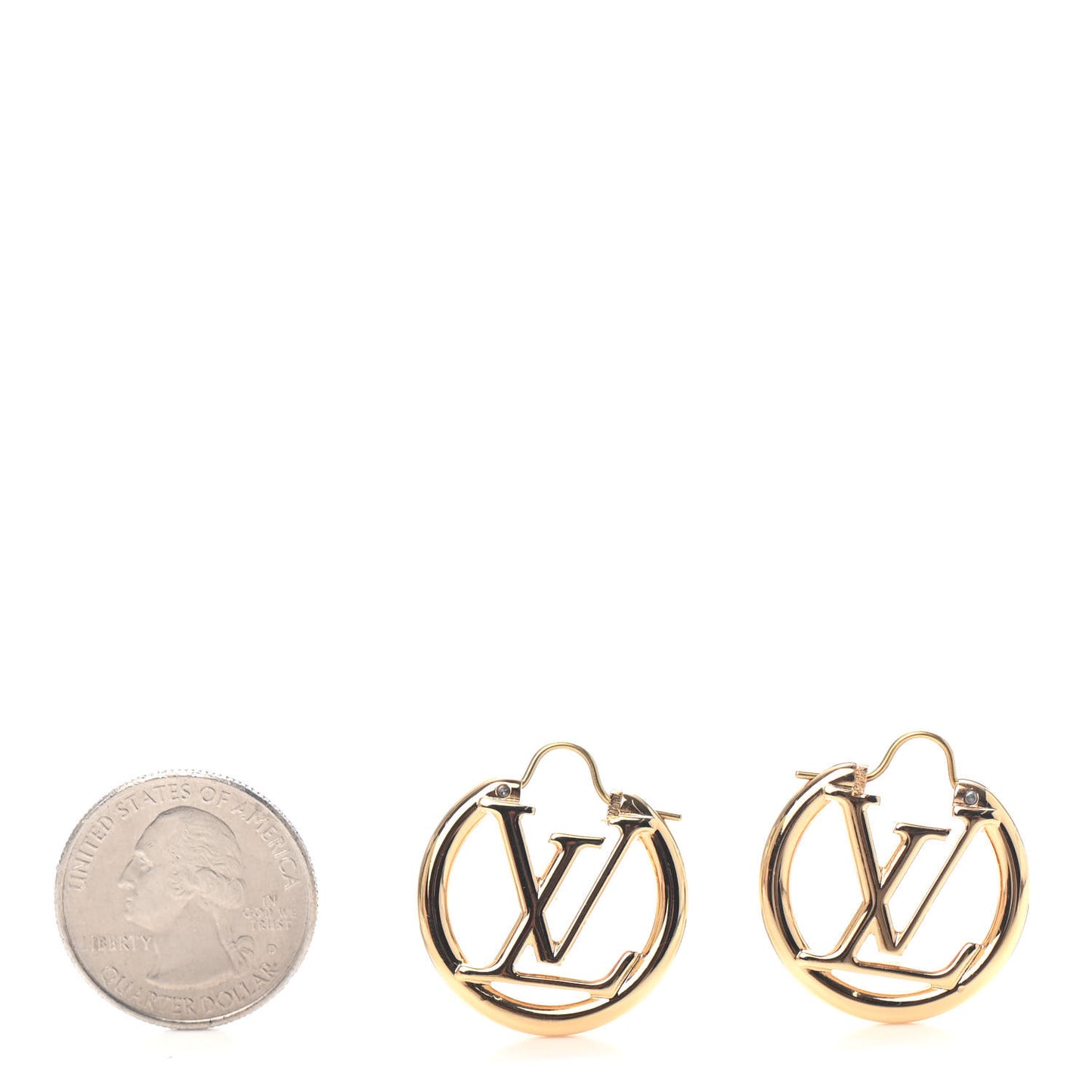 Metal Small Louise Hoop Earrings Gold