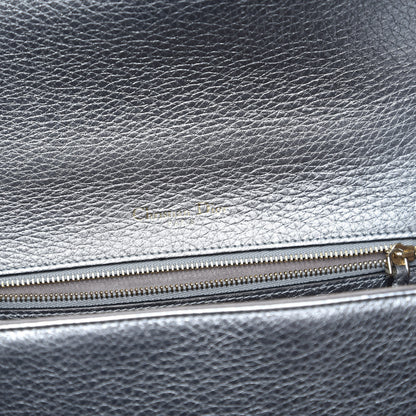 Christian Dior Metallic Grained Calfskin Medium Diorama Flap Bag Silver 6 of 13