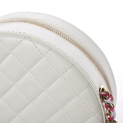 Chanel Lambskin Coco Lifesaver Round Bag Pink White 8 of 17