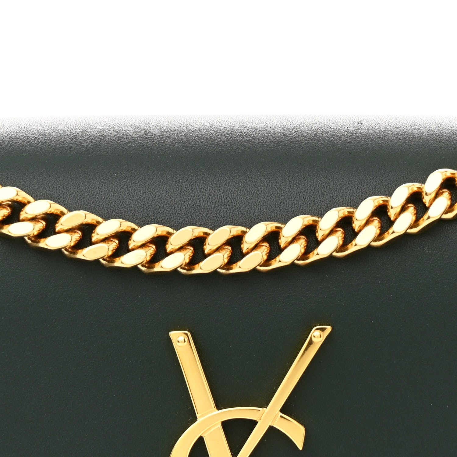 Saint Laurent Smooth Calfskin Small Classic Monogram Kate Tassel Satchel Dark Mint 8 of 10