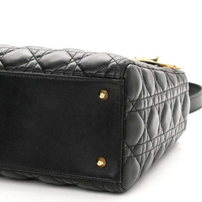 Christian Dior Lambskin Cannage Medium Lady Dior Black 10 of 10