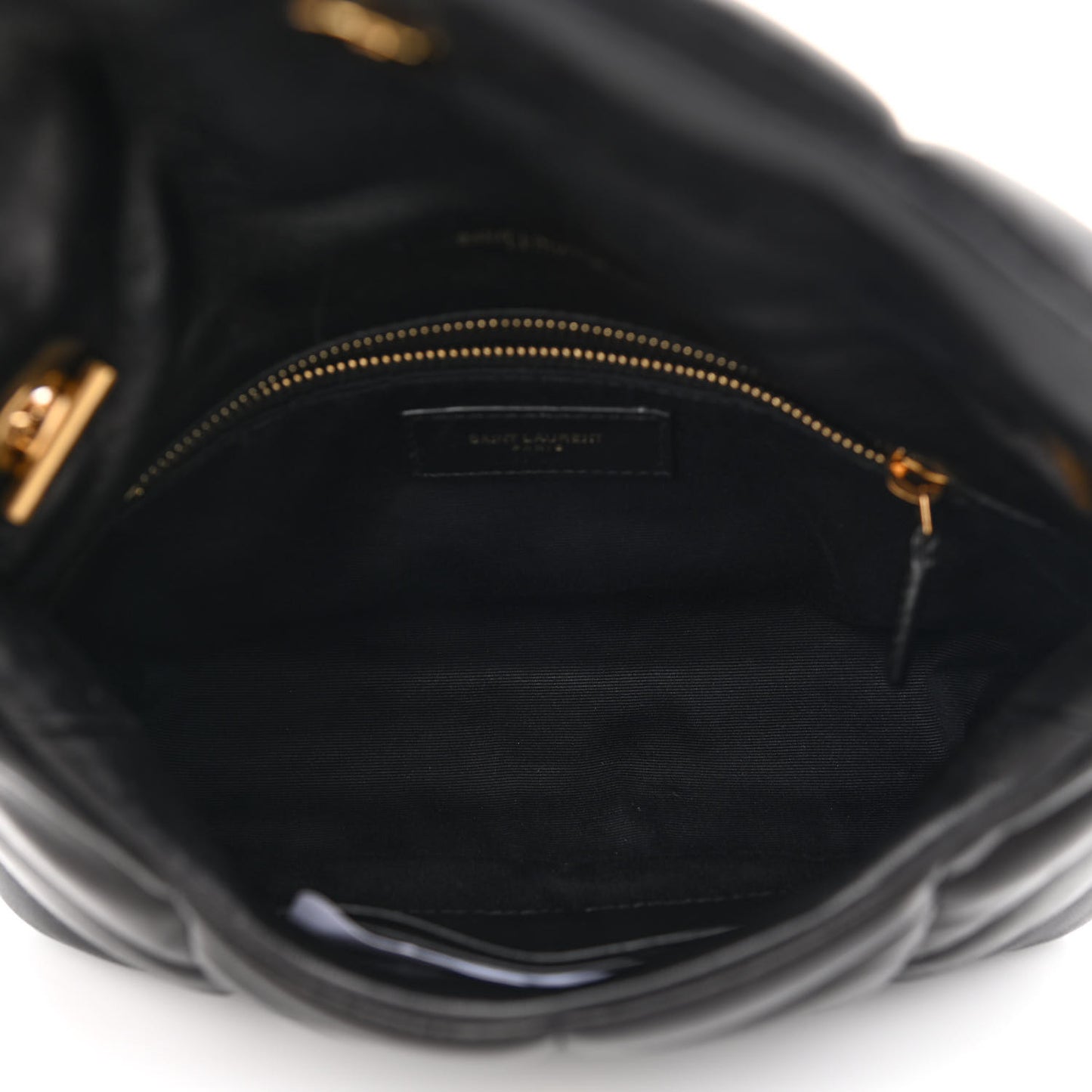 Lambskin Quilted Toy Loulou Puffer Monogram Chain Satchel Black